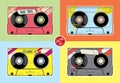 Vintage Cassettes. Flat designÃ¢â¬â stock illustration